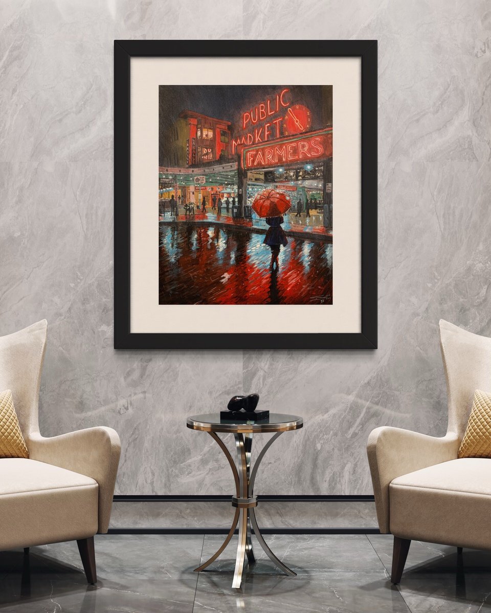 Pike Place Market Framed Painting