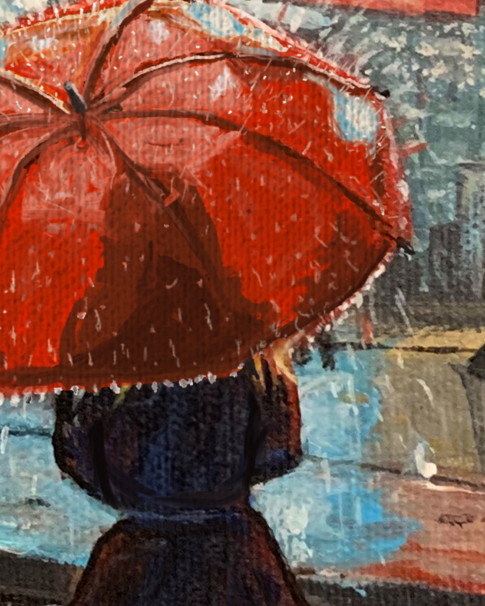 Pike Place Market Woman Rain