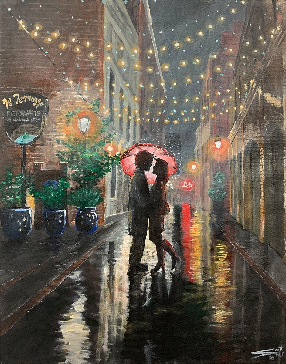 Waddington Alley Rain Umbrella Kiss