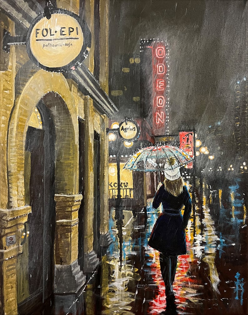 Yates Street Movie Night Rain Umbrella